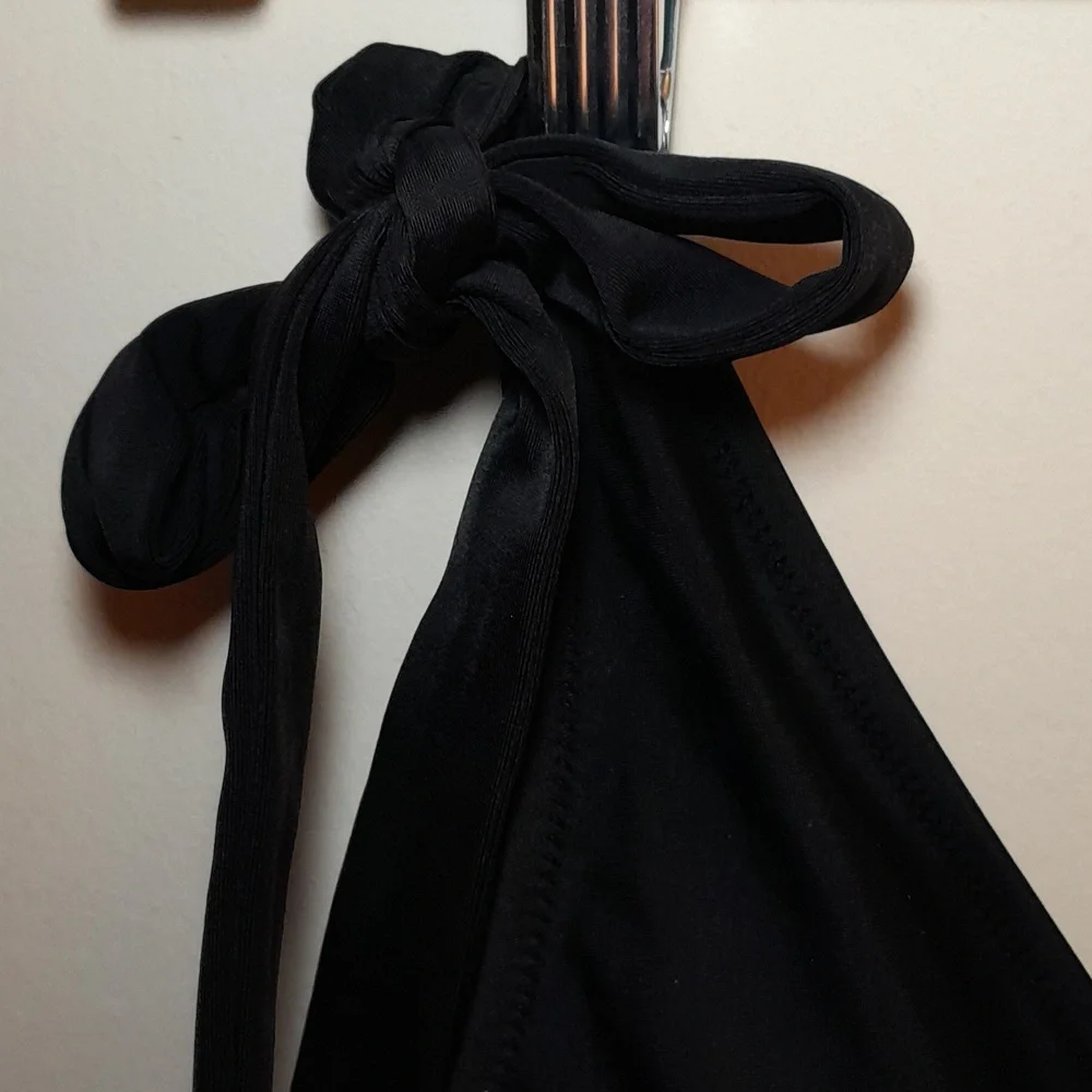 J CREW FACTORY  Black One Piece Swim Suit With Bow Ties On Each Shoulder Size M - Picture 4 of 14